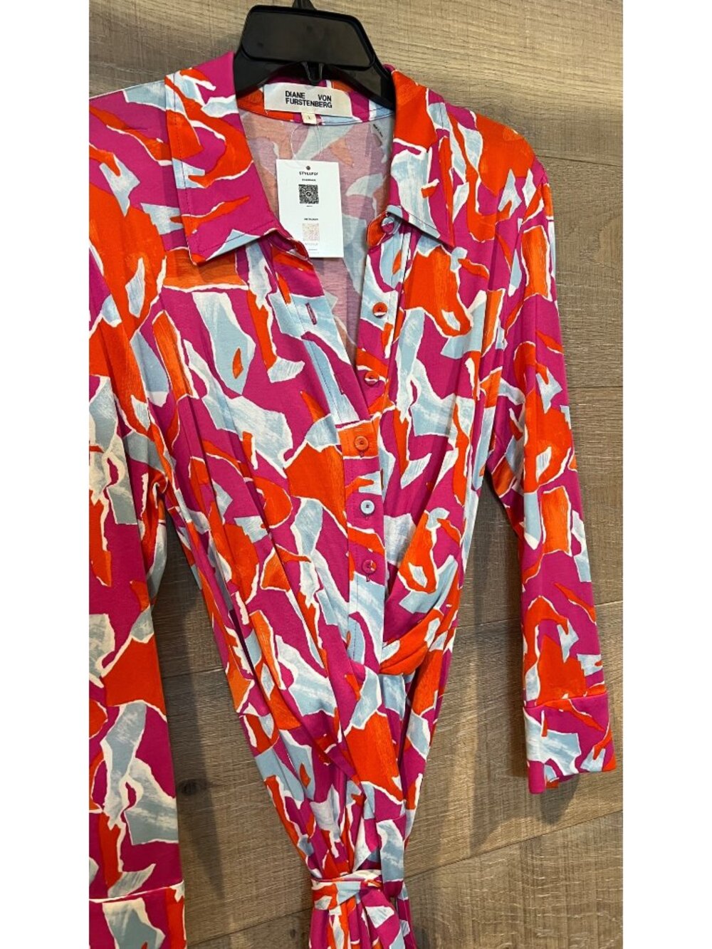 Diane von Furstenberg Sana Two pink wrap Dress size L - Picture 8 of 10